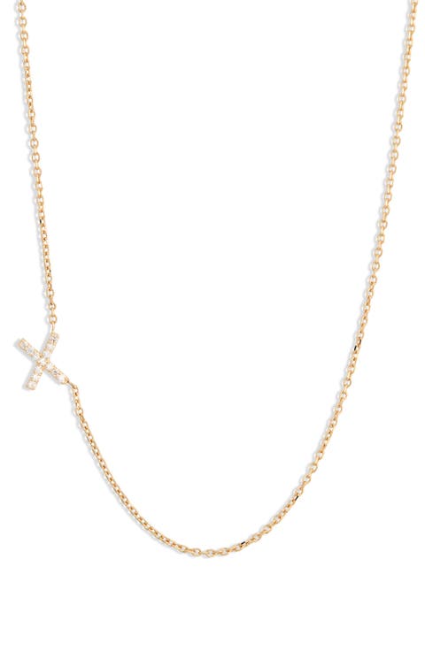 Love Letter Pavé Diamond Initial Pendant Necklace