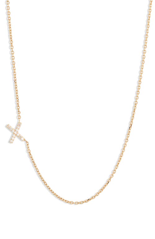 Anzie Love Letter Pavé Diamond Initial Pendant Necklace in Gold-X 