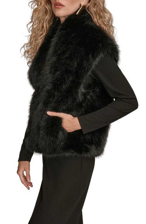 Donna Karan New York Faux Fur Vest In Multi
