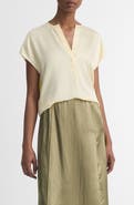 Vince Split Neck Silk Top