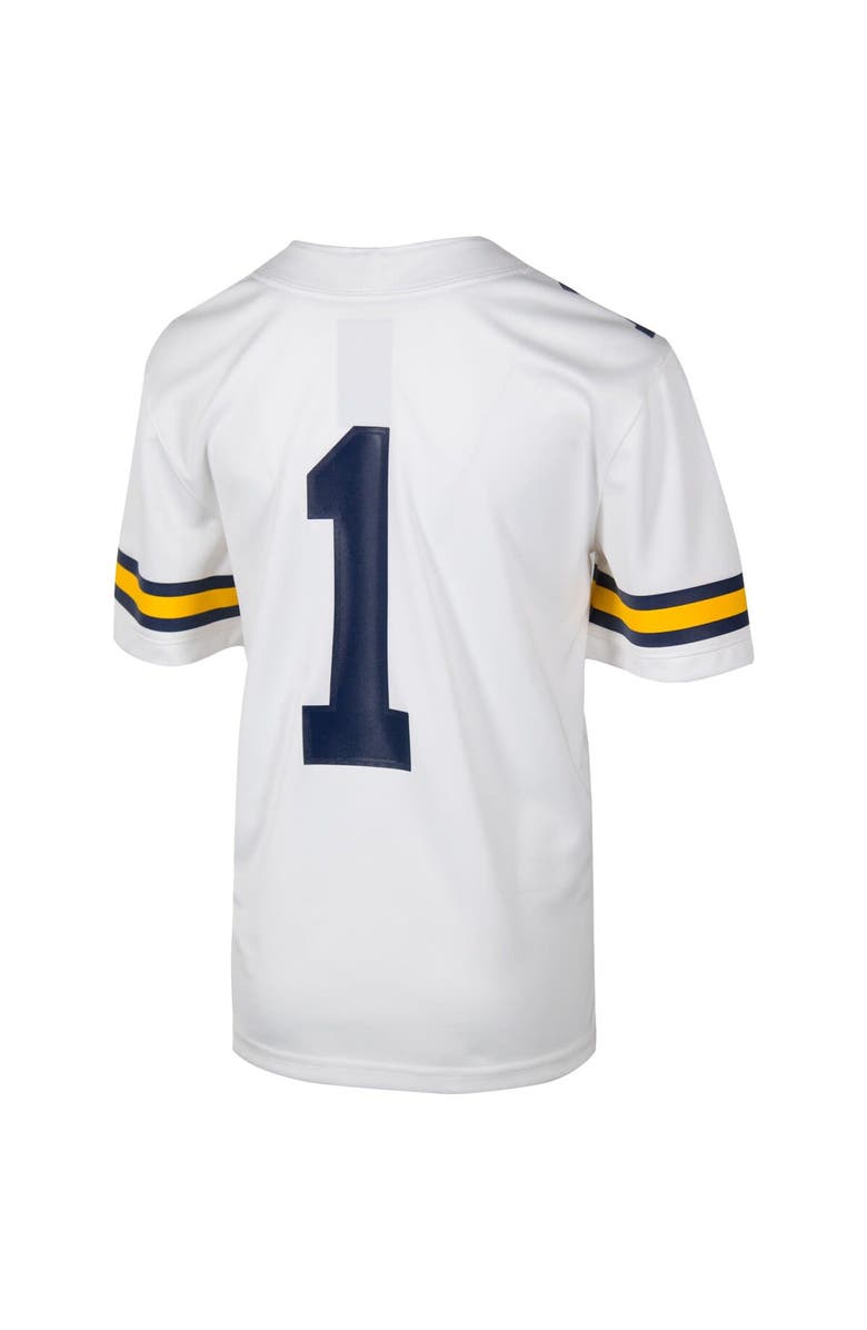 Jordan Brand Youth Jordan Brand #1 White Michigan Wolverines Team Replica Football Jersey, Alternate, color,