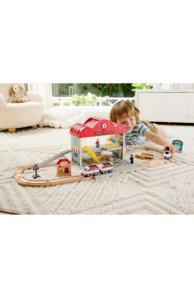 Hape Portable Train Station Set, Alternate, color, Multi
