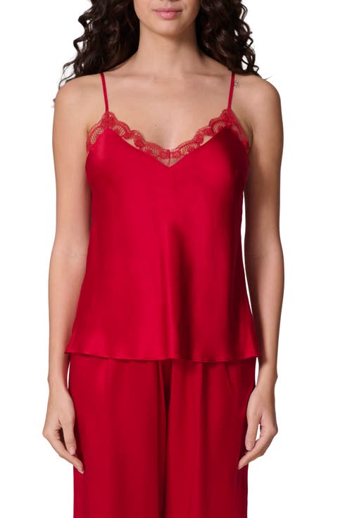 Love Me Lace Trim Silk Blend Camisole