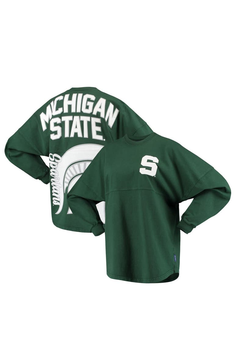 Women's Green Michigan State Spartans Loud n Proud Spirit Jersey T-Shirt, Main, color, Hunter Green
