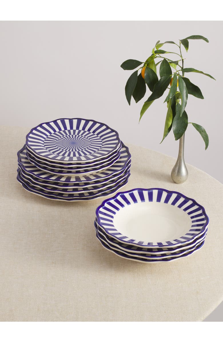 Maison Madison Home Riviera 12 Piece Set with Pasta Bowl, Main, color, Blue/Geometric