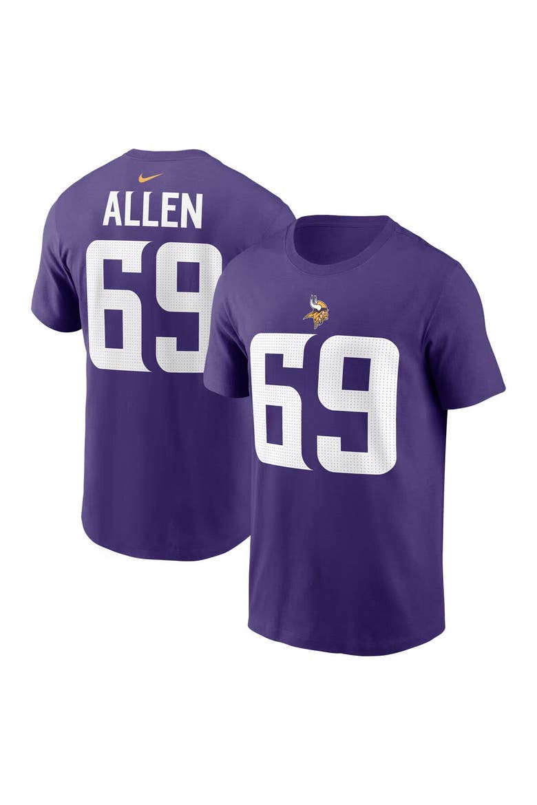 Men's Nike Jared Allen Purple Minnesota Vikings Retired Player Name & Number T-Shirt, Main, color, Purple