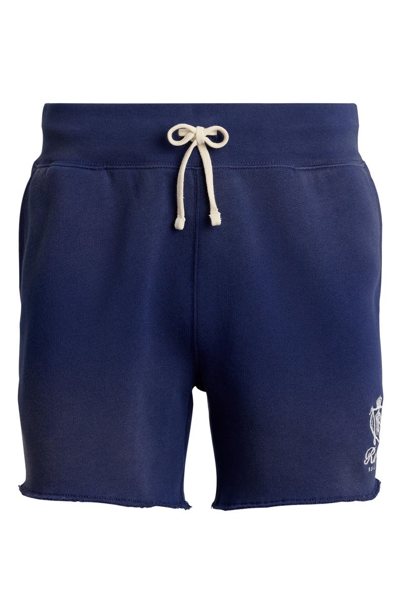 Polo Ralph Lauren Relaxed Fit Embroidered Fleece Shorts, Alternate, color, Dark Cobalt