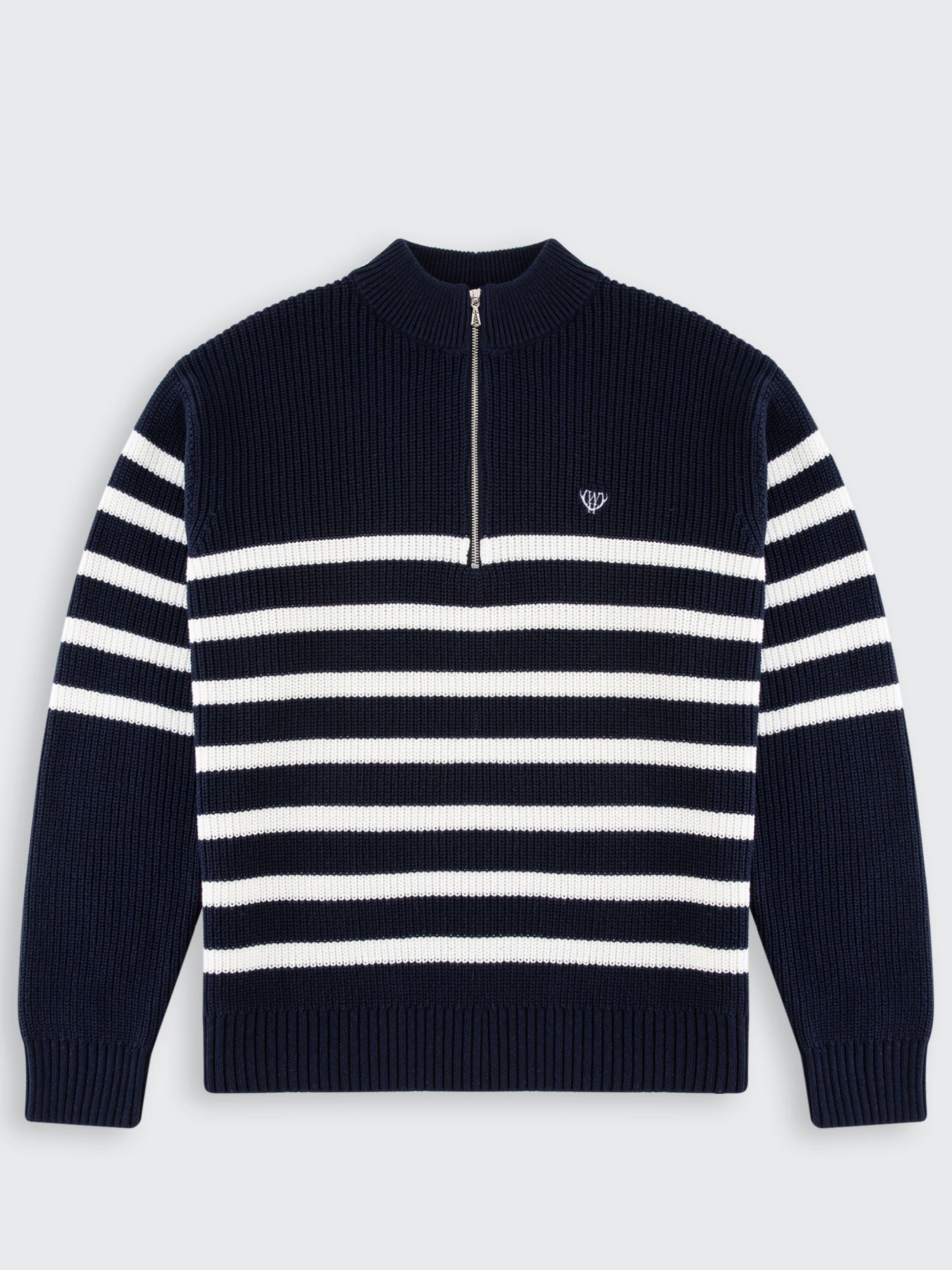 Huxley Striped Quarter Zip Sweater - image 4
