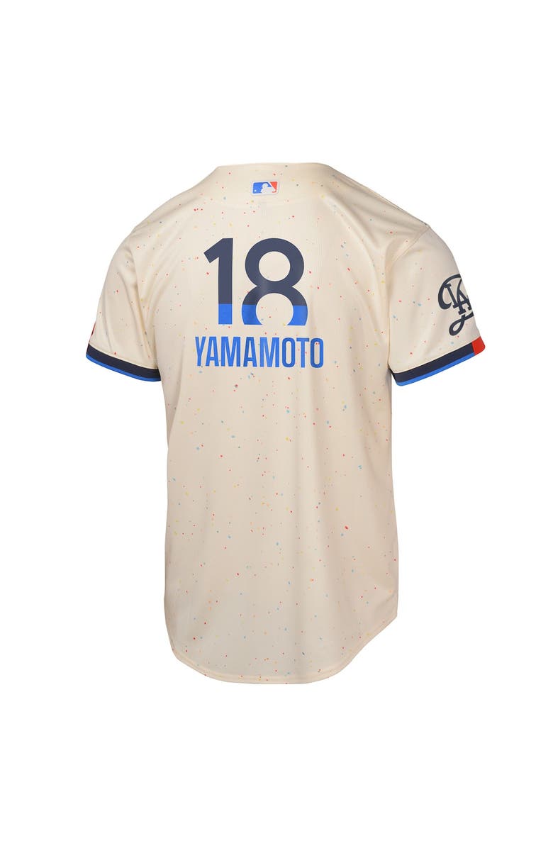 Nike Youth Nike Yoshinobu Yamamoto Cream Los Angeles Dodgers 2024 City Connect Limited Player Jersey, Alternate, color,