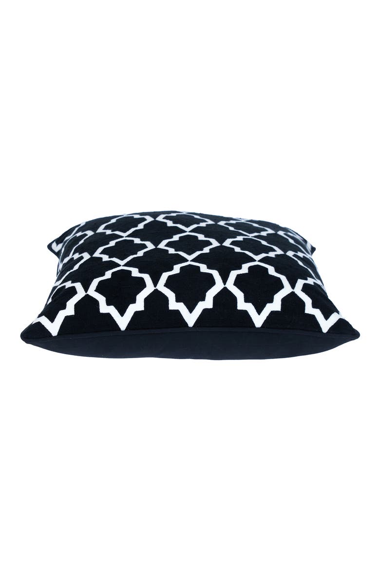 Canita Embroidered Throw Pillow, Alternate, color, BLACK
