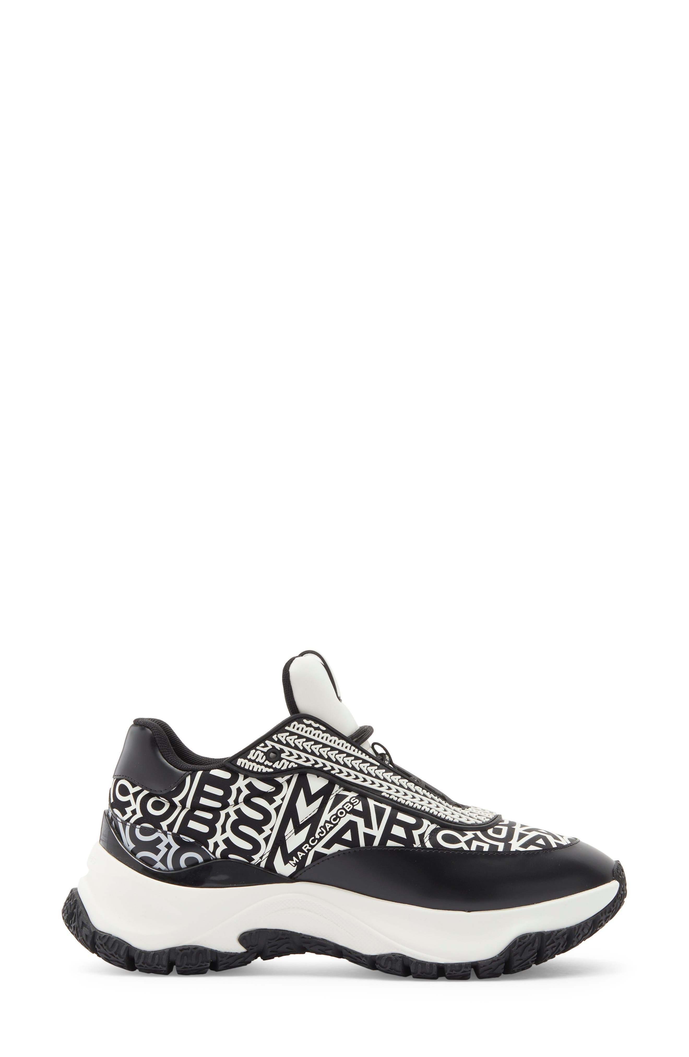 The Monogram Lazy Runner Sneaker, Alternate, color, BLACK/WHITE