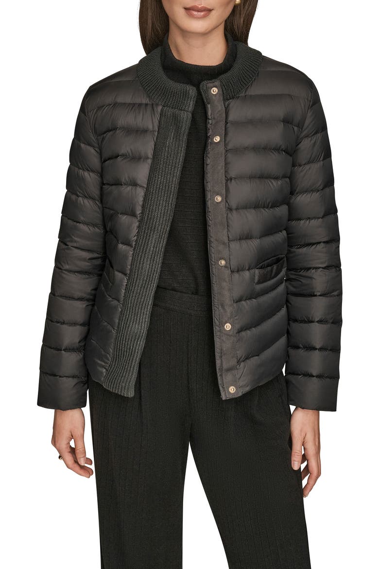 Nylon Down Jacket, Alternate, color, BLACK