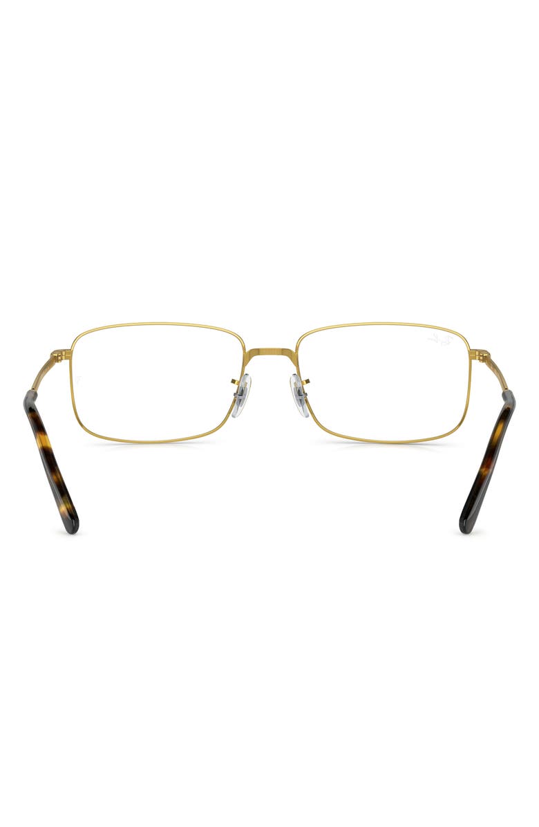 Ray-Ban 57mm Rectangular Optical Glasses, Alternate, color, Yellow