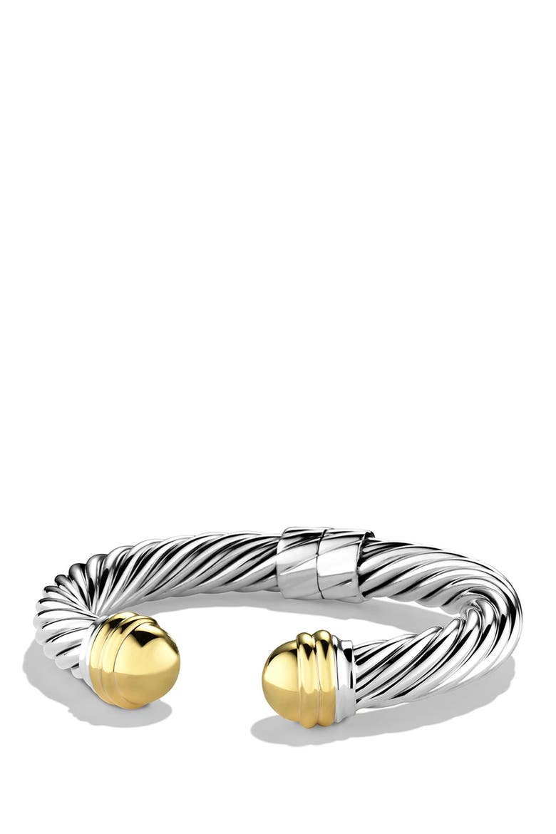 'Cable Classics' Bracelet with Gold Domes, Main, color, TWO TONE