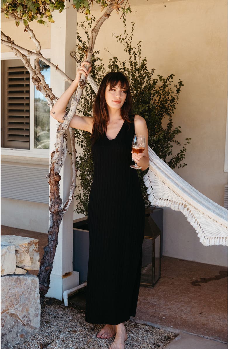 Whimsy + Row Ava Dress, Alternate, color, Black