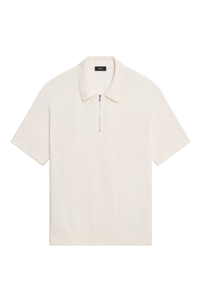 Tactile Cotton Quarter Zip Polo, Alternate, color, WINTER IVORY