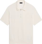 Theory Tactile Cotton Quarter Zip Polo