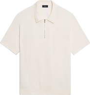 Theory Tactile Cotton Quarter Zip Polo