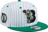 New Era Men's New Era White Boston Celtics Deceptor Pinstripe 9FIFTY Snapback Hat