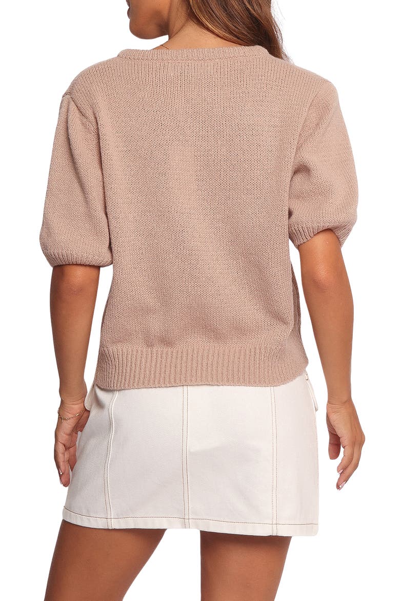 Koskie Tie Front Knit Top, Alternate, color, TAUPE