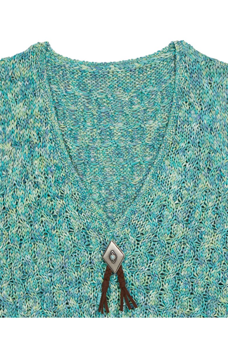 Fortela Lizzy Melange Cotton Knit Vest, Alternate, color, Turquoise