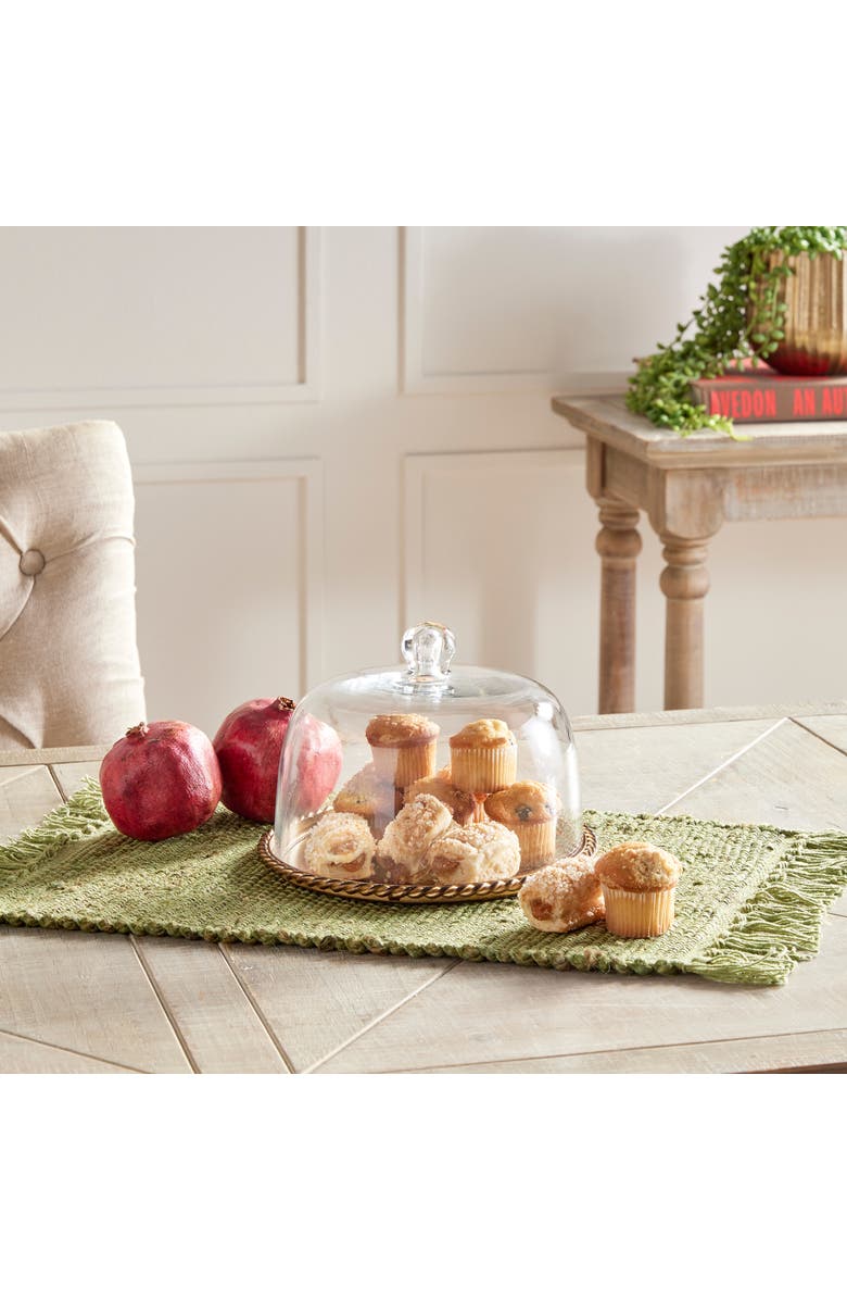 Napa Home & Garden Braiden Tray With Cloche Small, Alternate, color, Gold