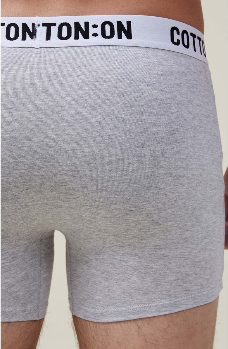 Cotton On Men's Mens Organic Cotton Trunks, Alternate, color, Light Grey Marle White Black
