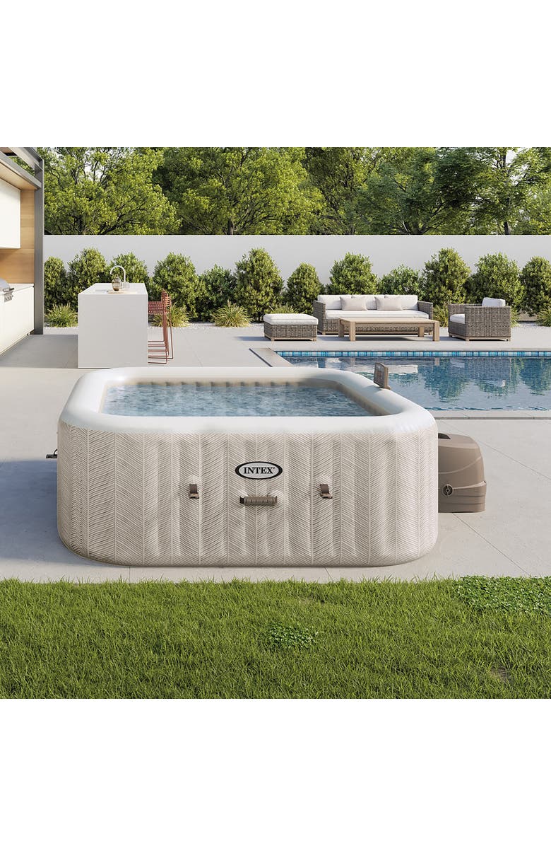 Intex Purespa Chevron Deluxe 6Person Inflatable Hot Tub, 77" Square, Jets, Alternate, color, 