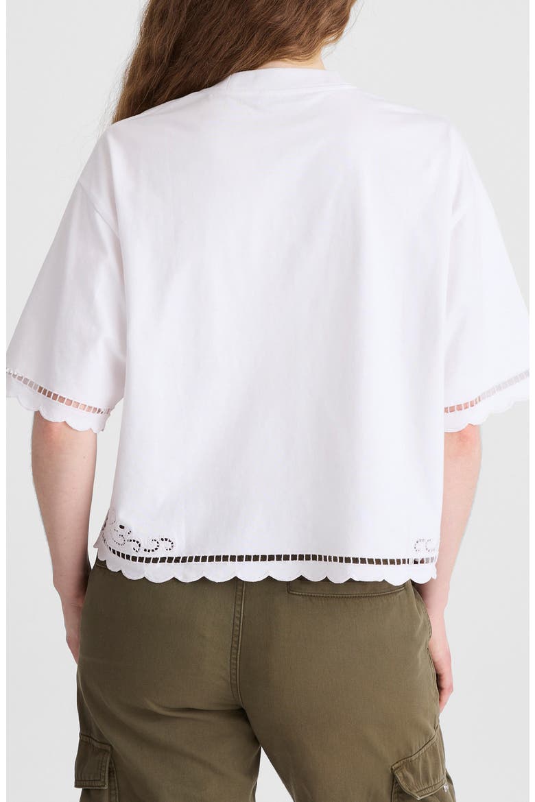 Allday Embroidered Boxy Crop T-Shirt, Alternate, color, WHITE