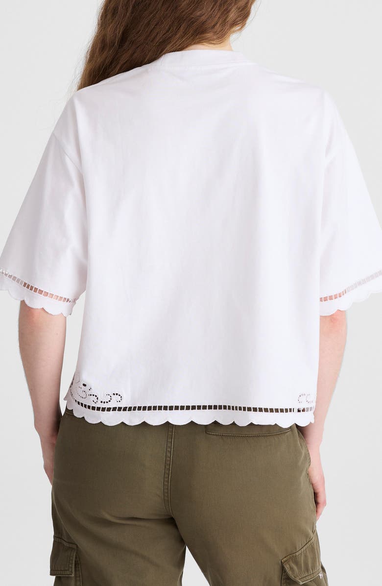 Madewell Allday Embroidered Boxy Crop T-Shirt, Alternate, color, White