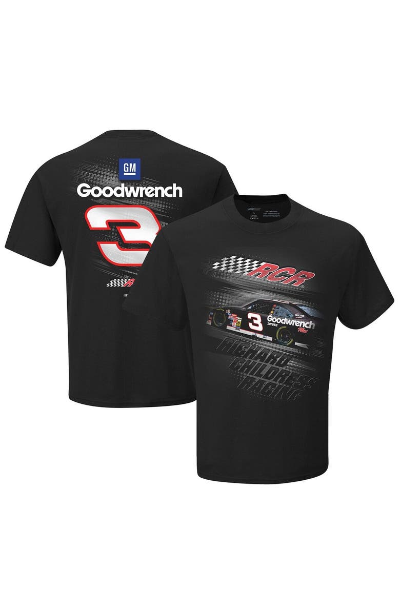 CHECKERED FLAG Men's Checkered Flag Black Richard Childress Racing Goodwrench T-Shirt, Main, color, 