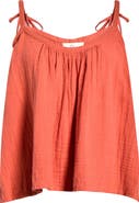Elan Tie Strap Cotton Gauze Cover-Up Top