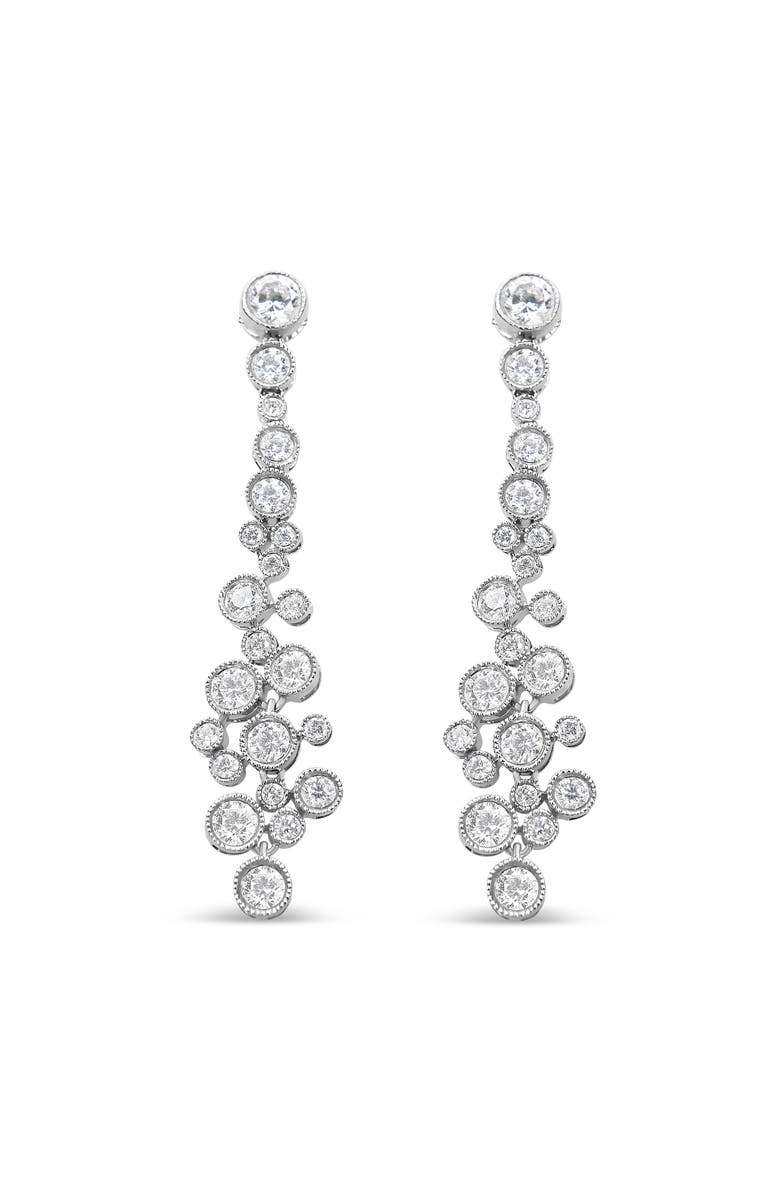 Haus of Brilliance 18K White Gold 3.15 Cttw Round Diamond Waterfall Drop Dangle Stud Earrings, Alternate, color, White