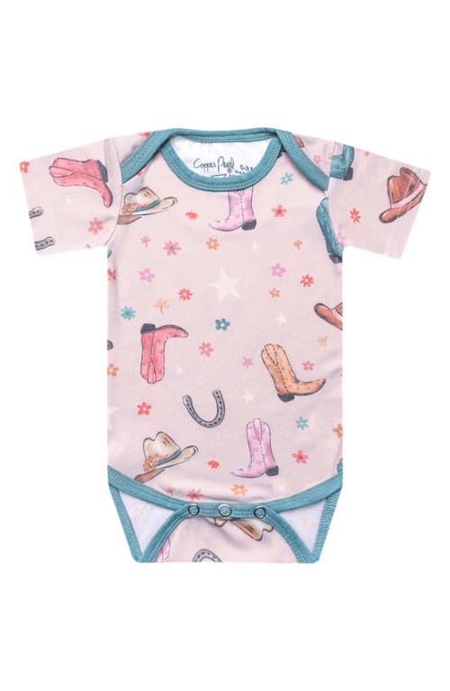Copper Pearl Cheyenne Short Sleeve Bodysuit In Pink