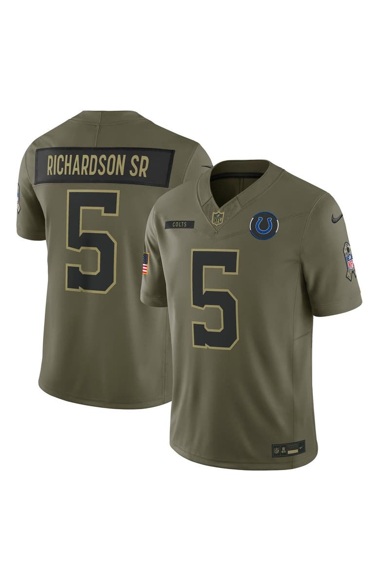 Nike Men's Nike Anthony Richardson Sr. Olive Indianapolis Colts 2025 Salute to Service Limited Jersey, Main, color, Olive