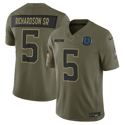Men's Nike Anthony Richardson Sr. Olive Indianapolis Colts 2025 Salute to Service Limited Jersey