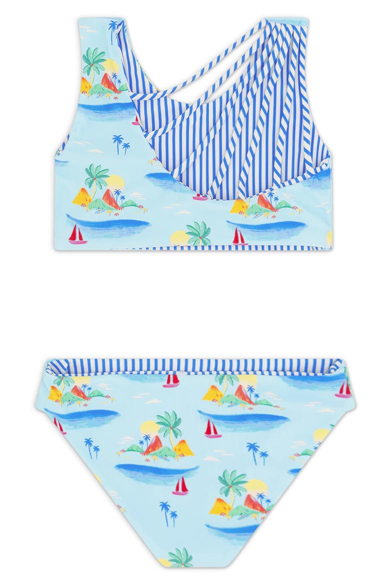 Kids' Summer Sun Reversible Two-Piece Swimsuit, Alternate, color, CLEARWATER