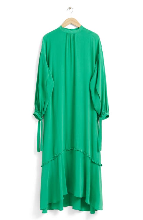 Mulberry Silk Long Sleeve Shift Dress