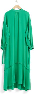 & Other Stories Mulberry Silk Long Sleeve Shift Dress