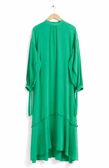 & Other Stories Mulberry Silk Long Sleeve Shift Dress