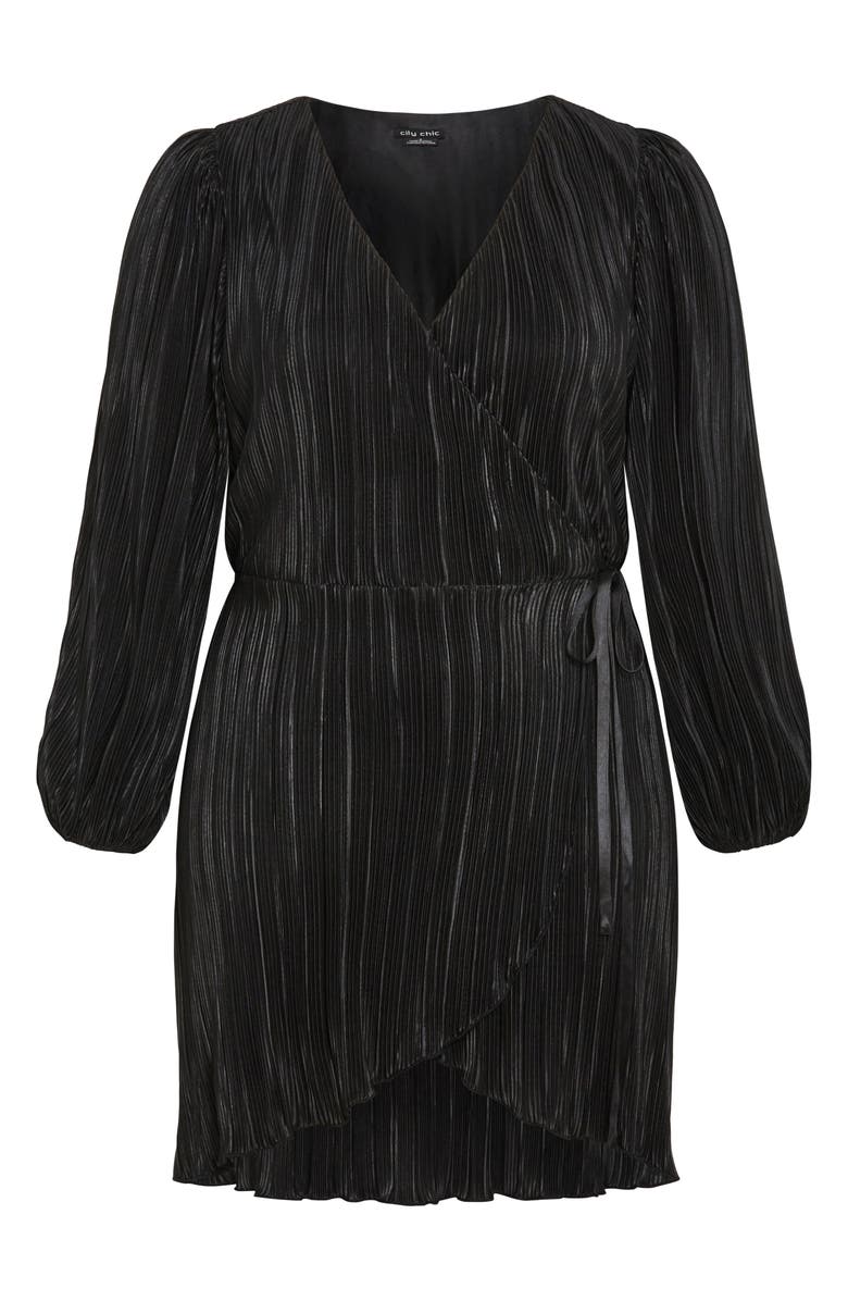 City Chic Kira Long Sleeve Wrap Dress, Alternate, color, 