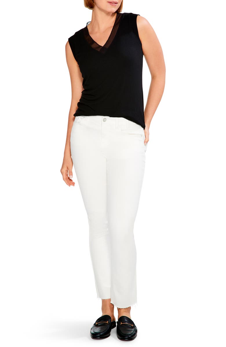 NIC+ZOE Draped Rib Mesh Trim Tank, Alternate, color,