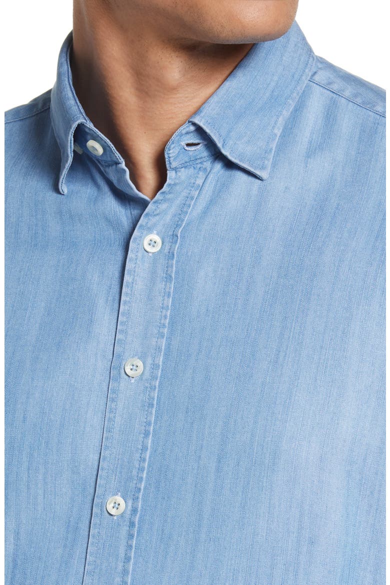 Tencel® Denim Button-Up Shirt, Alternate, color, DENIM BLUE