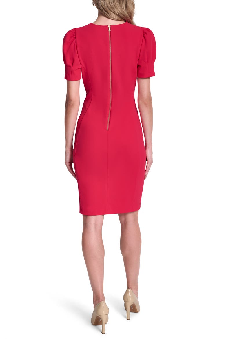 Puff Sleeve Sheath Dress, Alternate, color, LIPSTICK