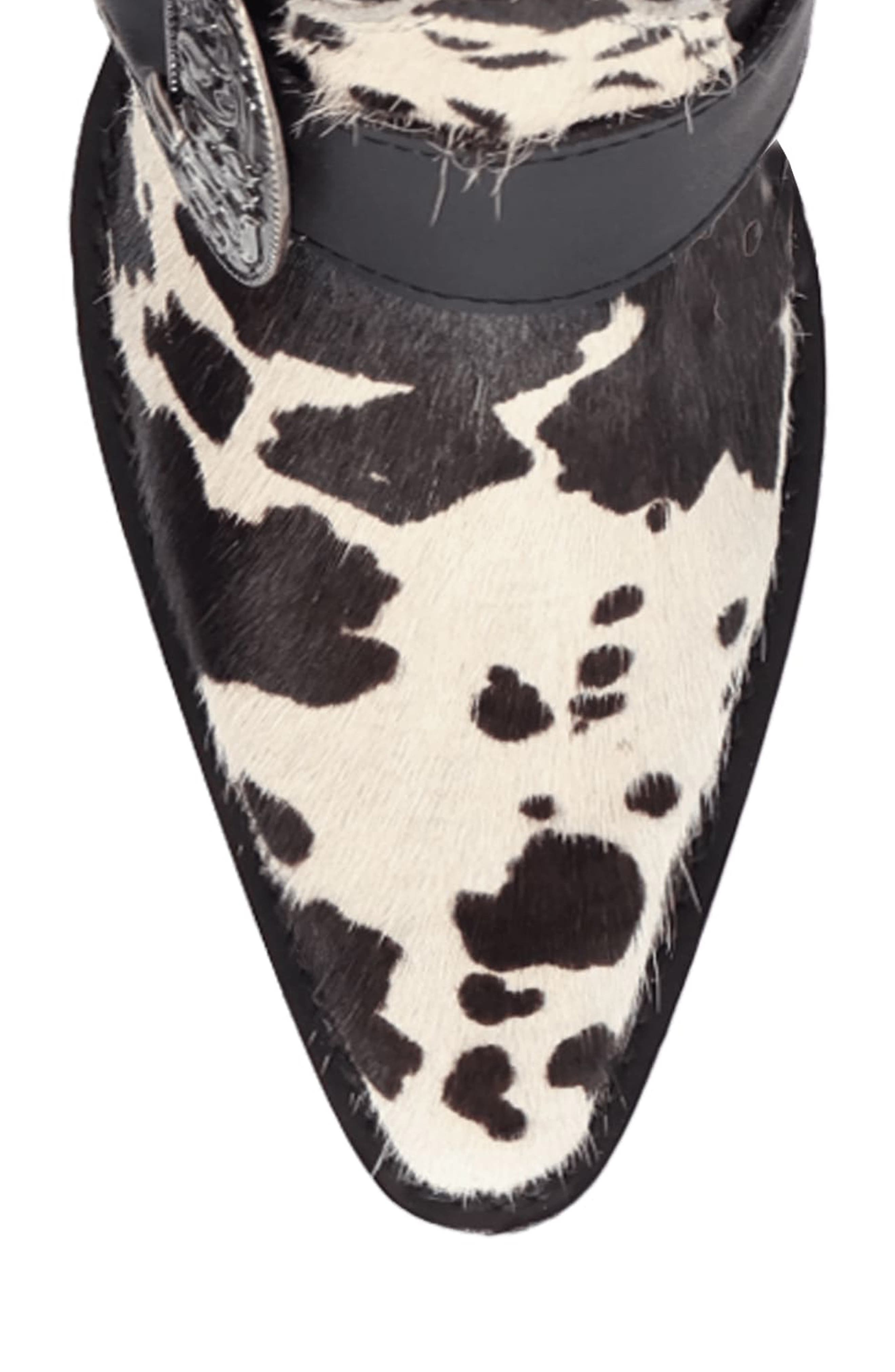 Dingo Spur Crazy Genuine Calf Hair Over the Knee Boot, Alternate, color, Cow Print