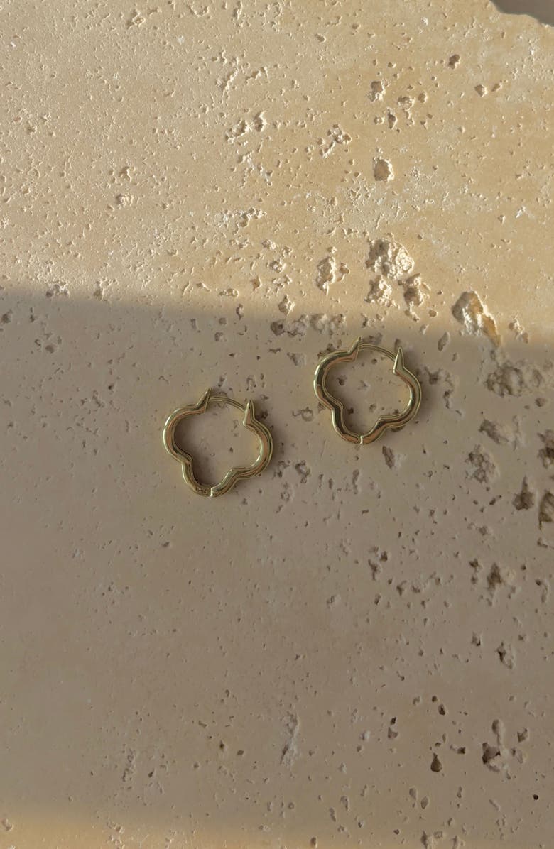 Adornia Clover Hoop Earrings, Alternate, color, Gold