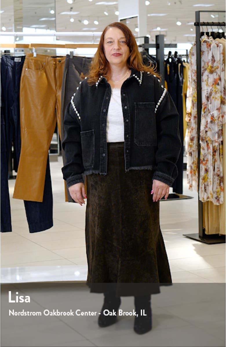 Nicky Stud Raw Hem Denim Shirt Jacket, sales video thumbnail