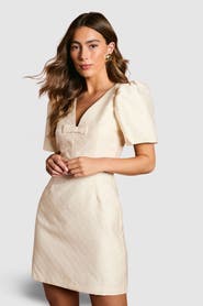 Coast Jacquard Bow Mini Dress