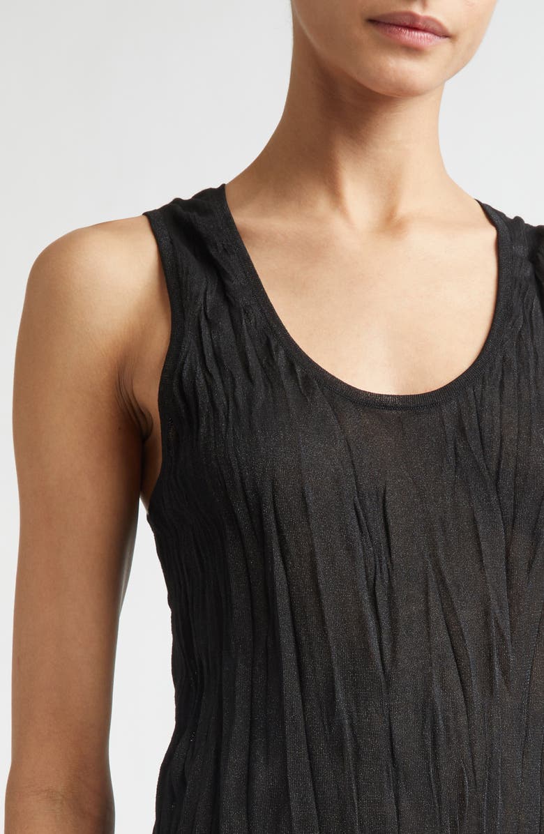 TOTEME Crinkled Sweater Tank, Alternate, color, Black