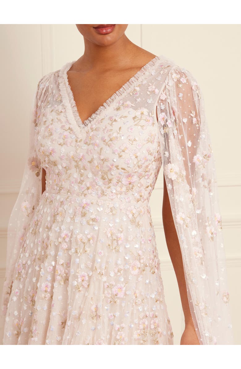 Needle & Thread Dahlia Ditsy Ankle Gown, Alternate, color, Cream